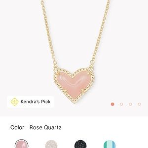 Kendra Scott Ari necklace rose quartz gold